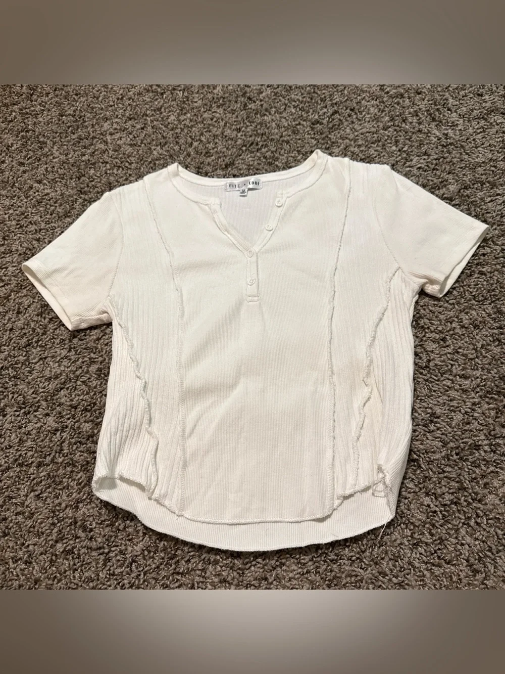 Fitz + Eddi Short Sleeve Henley Top - Picture 1 of 4
